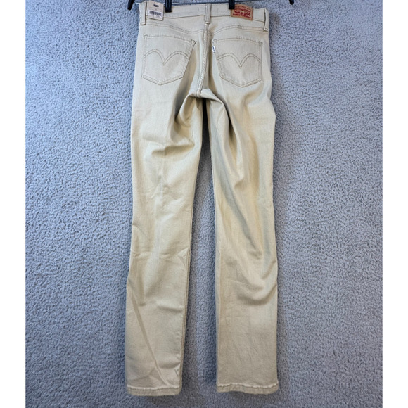 Levis 414 Womens Classic Straight Jeans Size 4 Tan Stretch Denim - Picture 11 of 16